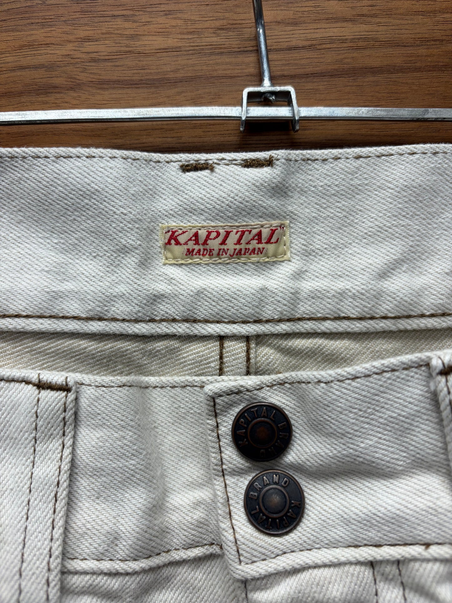 Kapital 70s Inspired ‘Bush’ White Flared Leg Denim