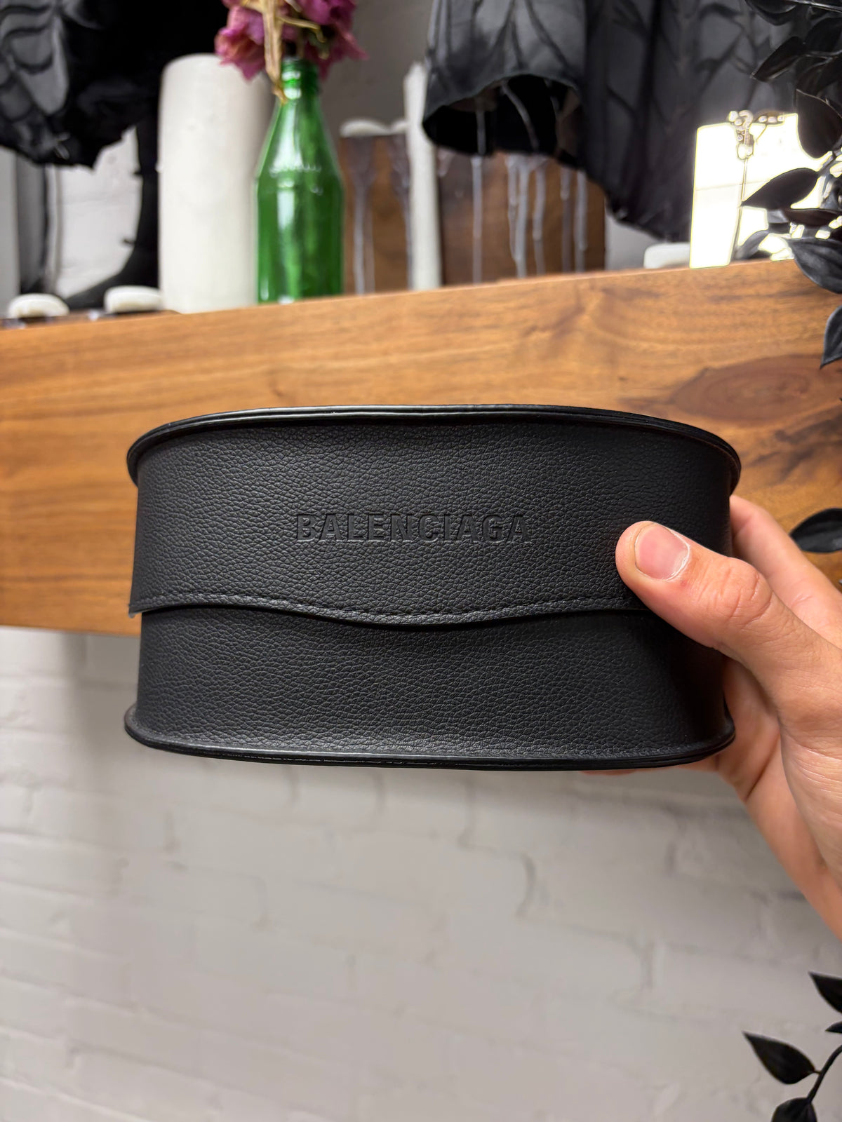 Balenciaga ‘Gotham’ Horned Black Bug Eye Sunglasses