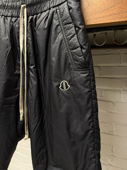 AW2020 Rick Owens x Moncler Black Down Fill ‘Pod’ Drop Crotch Shorts