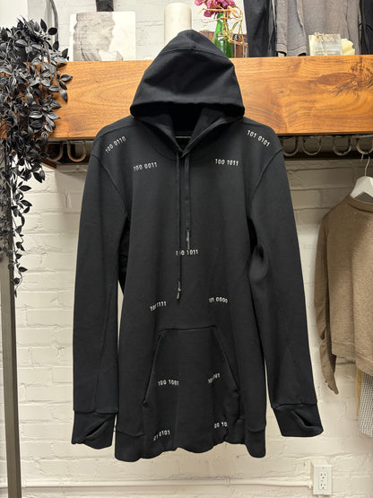 11 by Boris Bidjan Saberi ‘Code’ Embroidered Mask & Thumbhole Hoodie