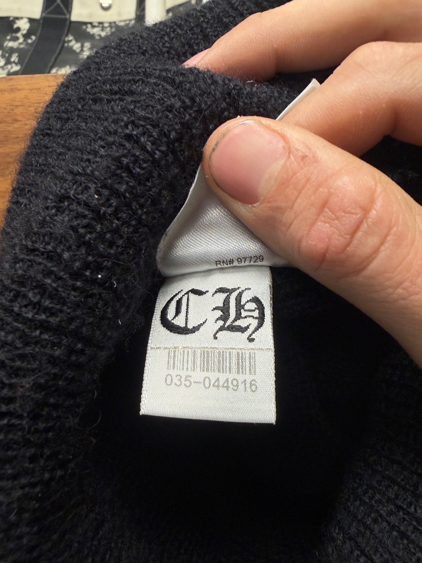 Chrome Hearts Plus Cross Ribbed Black Beanie