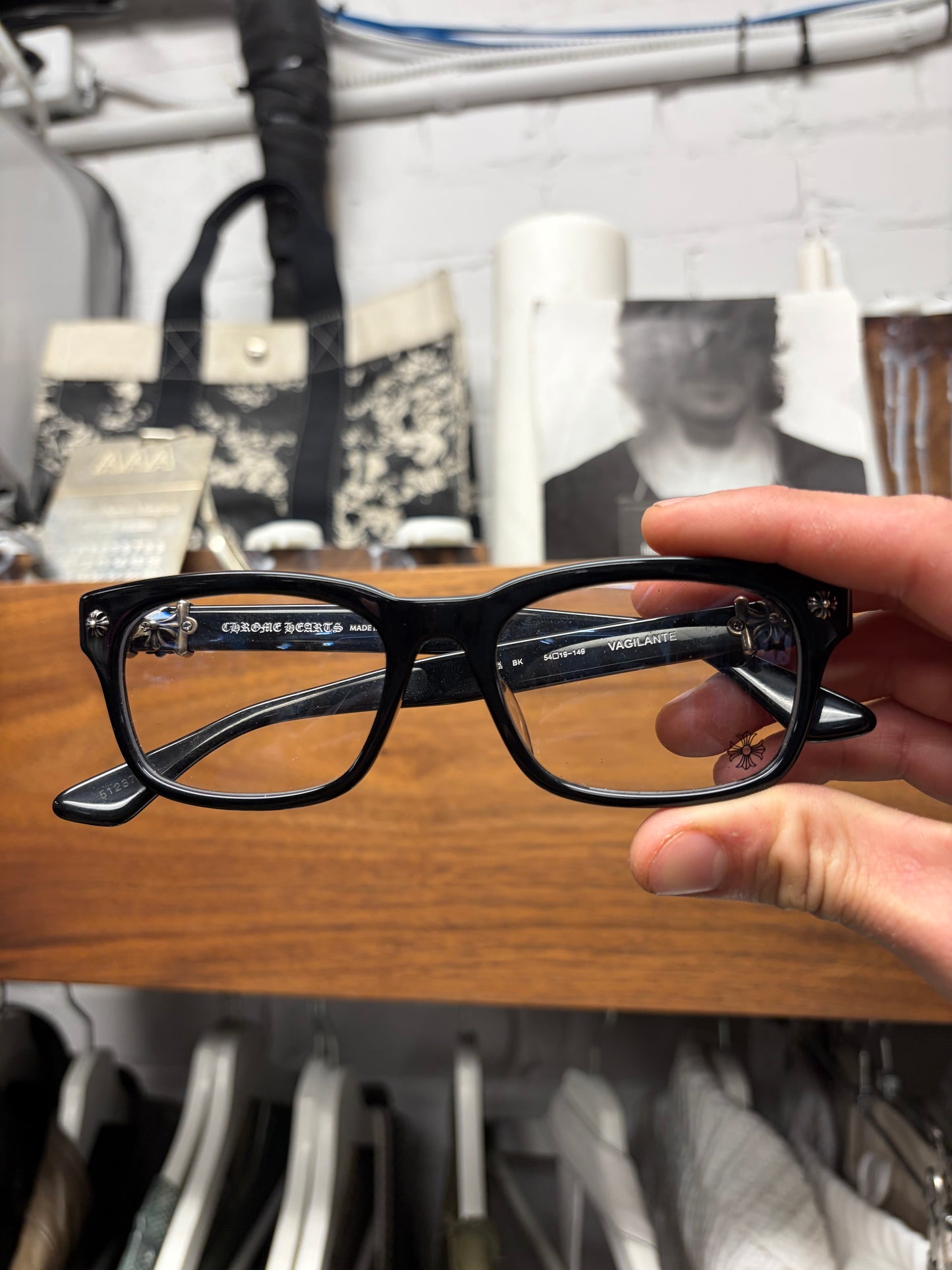 Chrome Hearts ‘Vagilante’ Plus Cross Matte Black/Silver Glasses