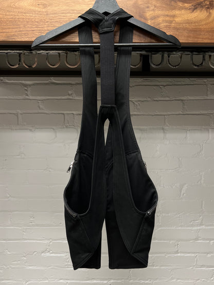 SS2024 Rick Owens ‘Lido’ Black Leather Bauhaus Cargo Vest