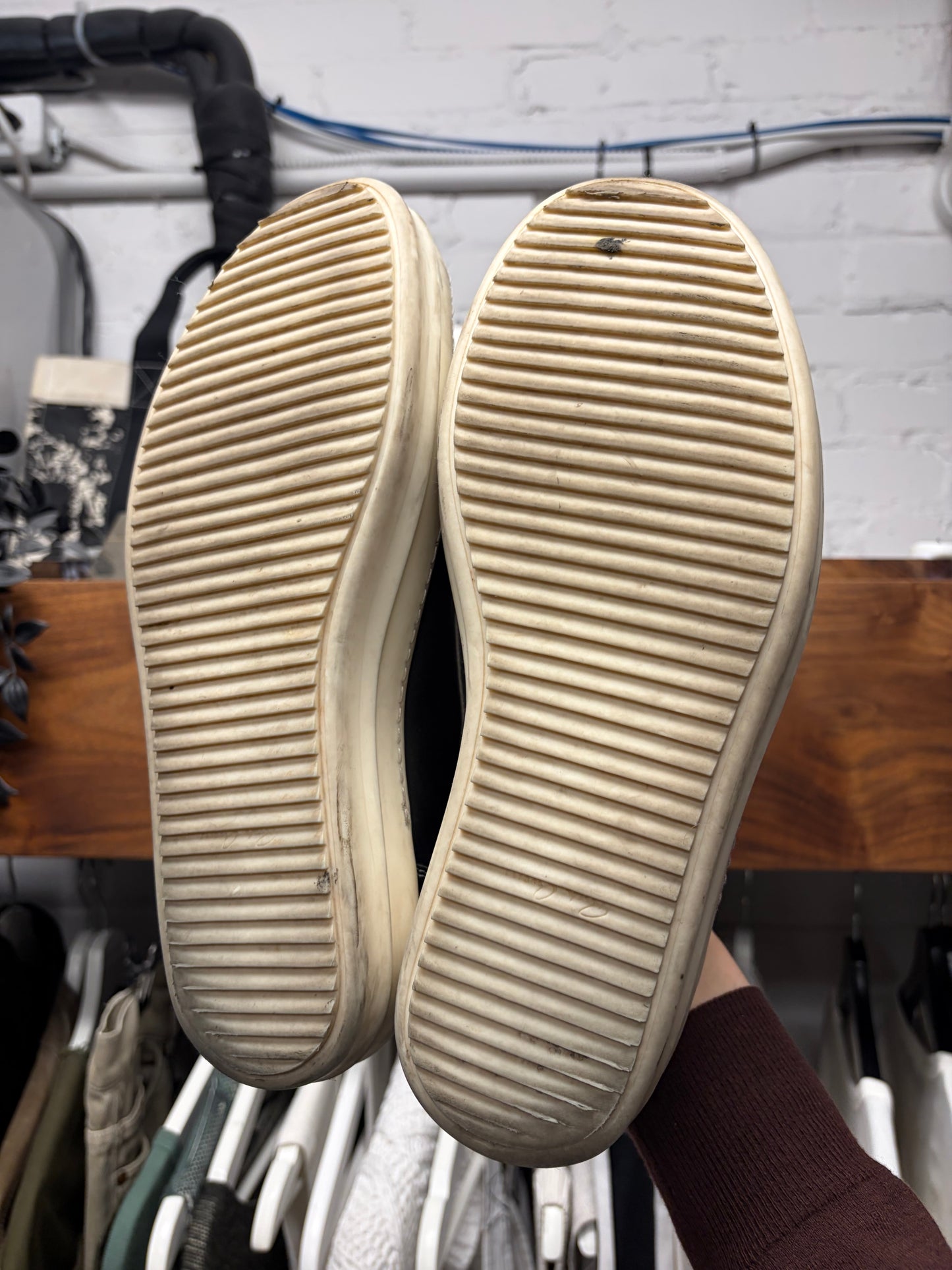 Rick Owens Mainline Black Leather ‘Vans’ Low Top Sneakers