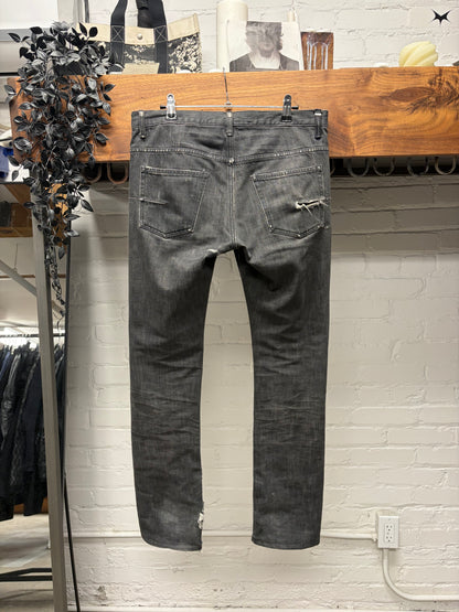 Dior Homme Distressed Black Knee Blowout Skinny Jeans