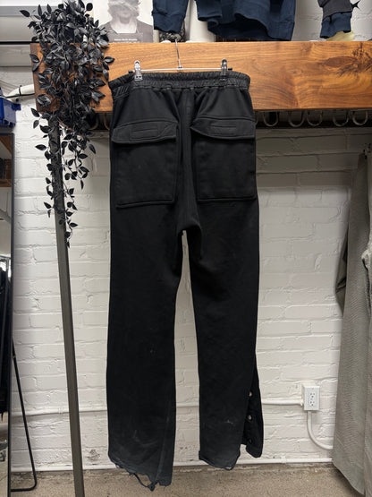 Rick Owens ‘Pusher’ Wide Leg Cotton ‘Button Snap’ Sweatpants