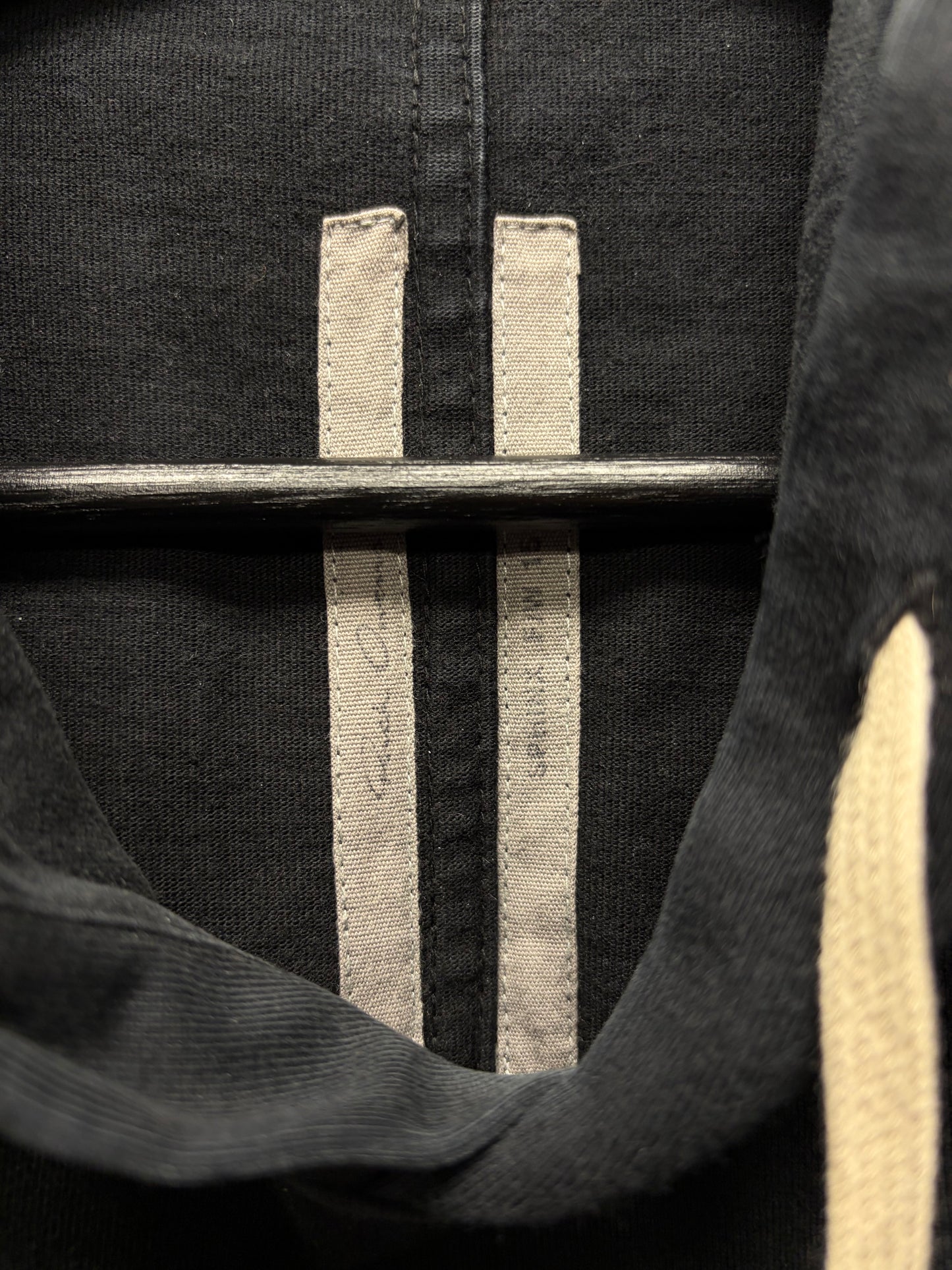 AW2015 Rick Owens ‘Sphinx’ Black Drawstring Cotton Hoodie