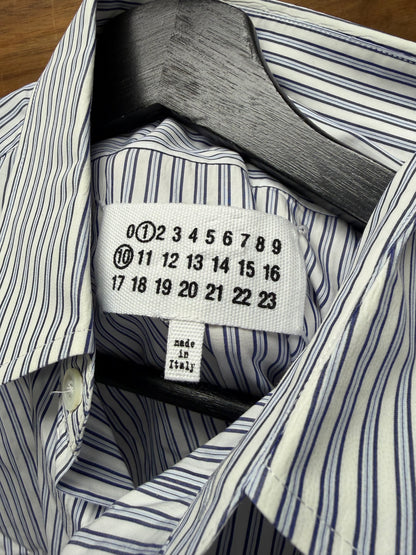 SS2024 Maison Margiela Pinstripe Blue/White Short Sleeve Button Up Shirt