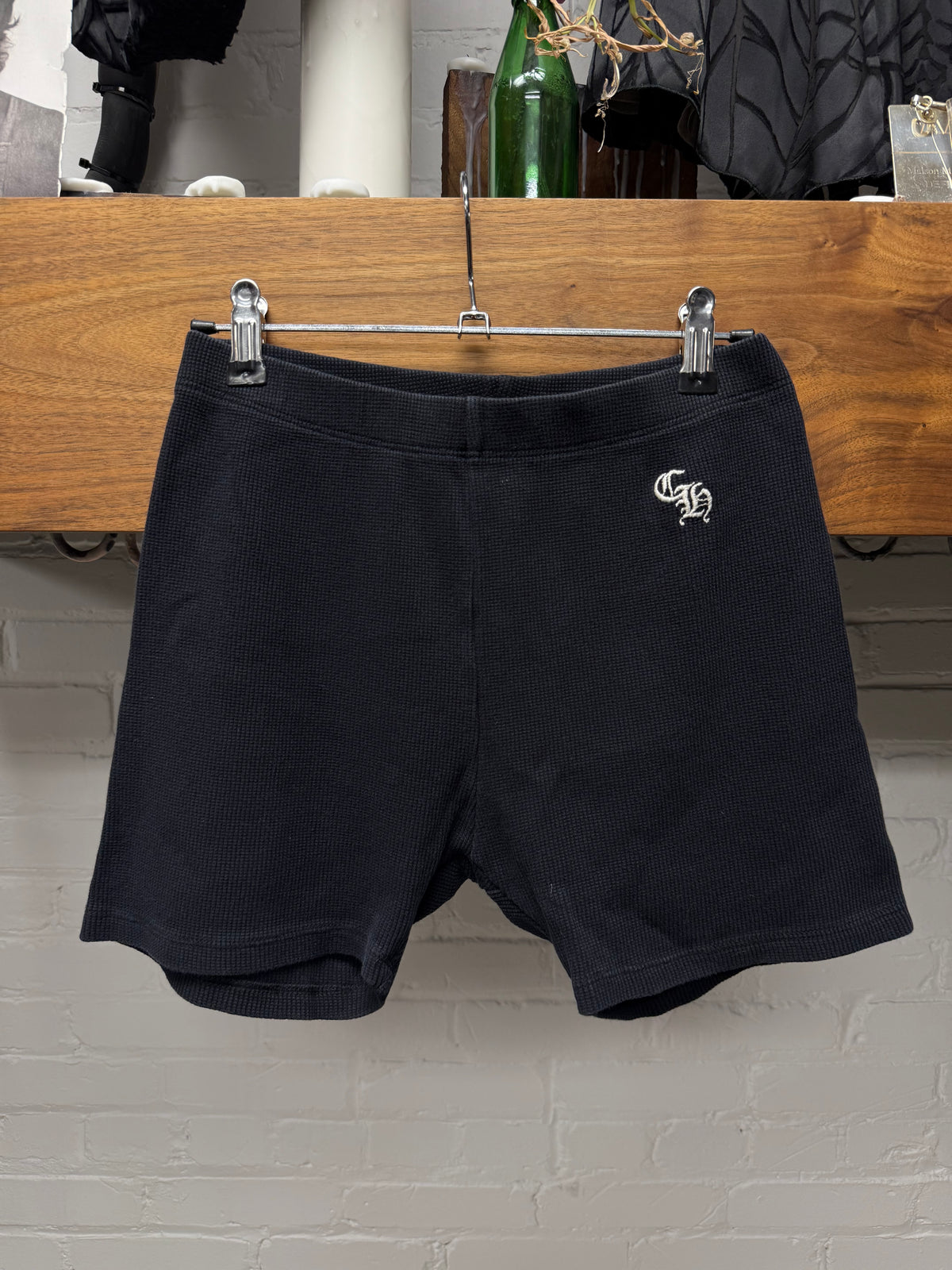 Chrome Hearts Black ‘CH Embroidered Logo Thermal Cotton Shorts
