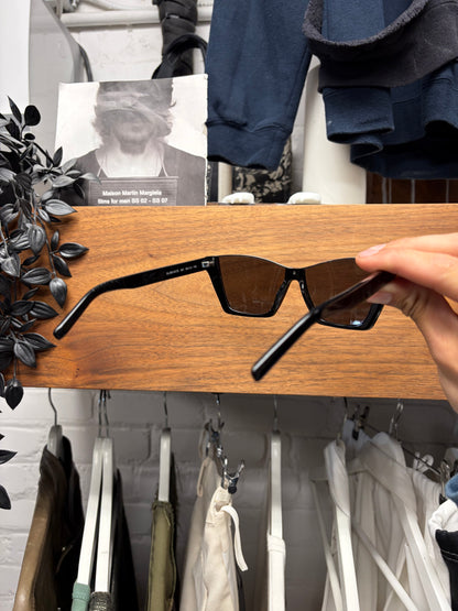 Saint Laurent Half Rim Tortoiseshell Brown Sunglasses
