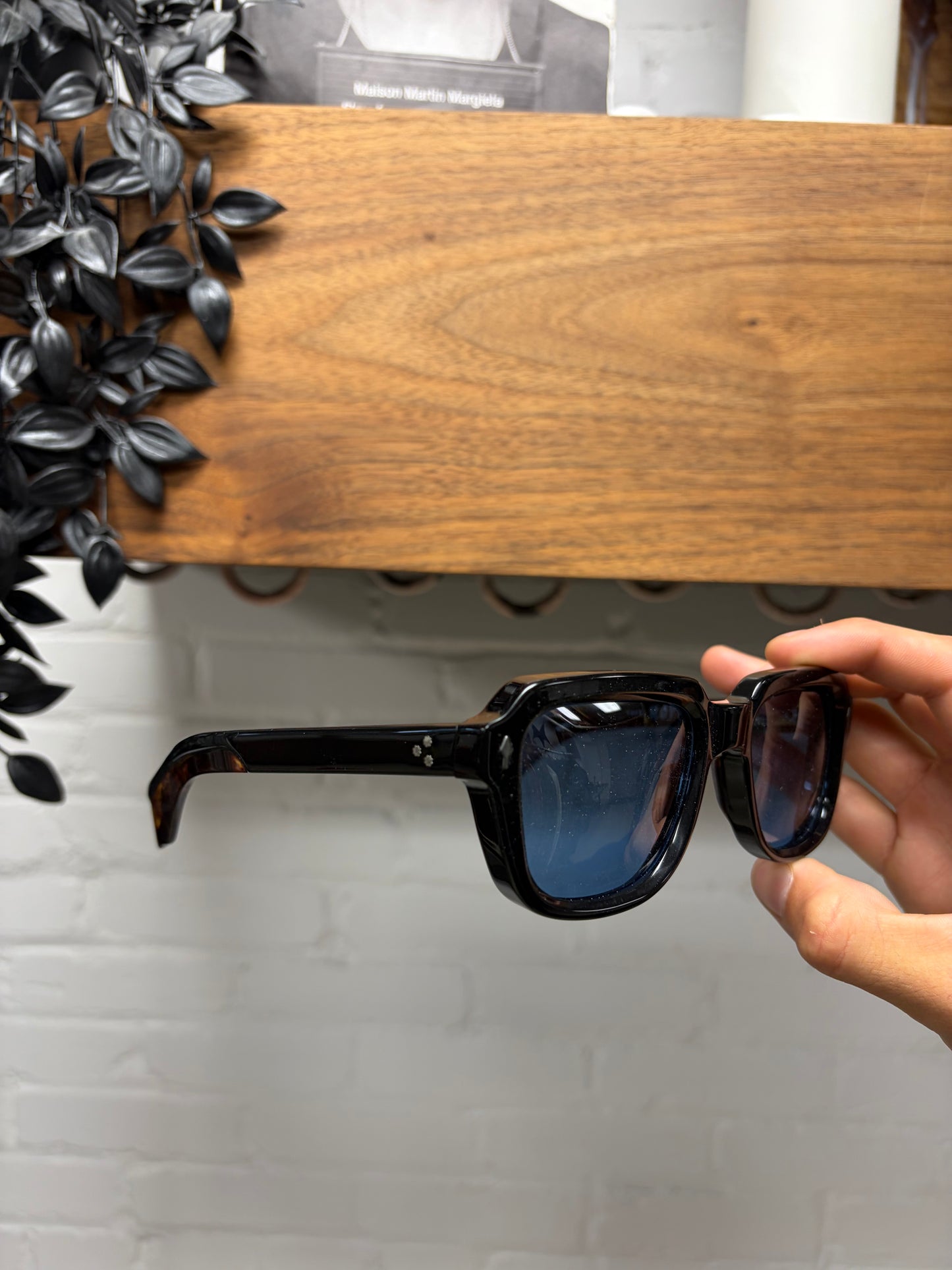 Jacques Marie Mage ‘Hopper’ Brown Tortoiseshell Blue Tinted Sunglasses