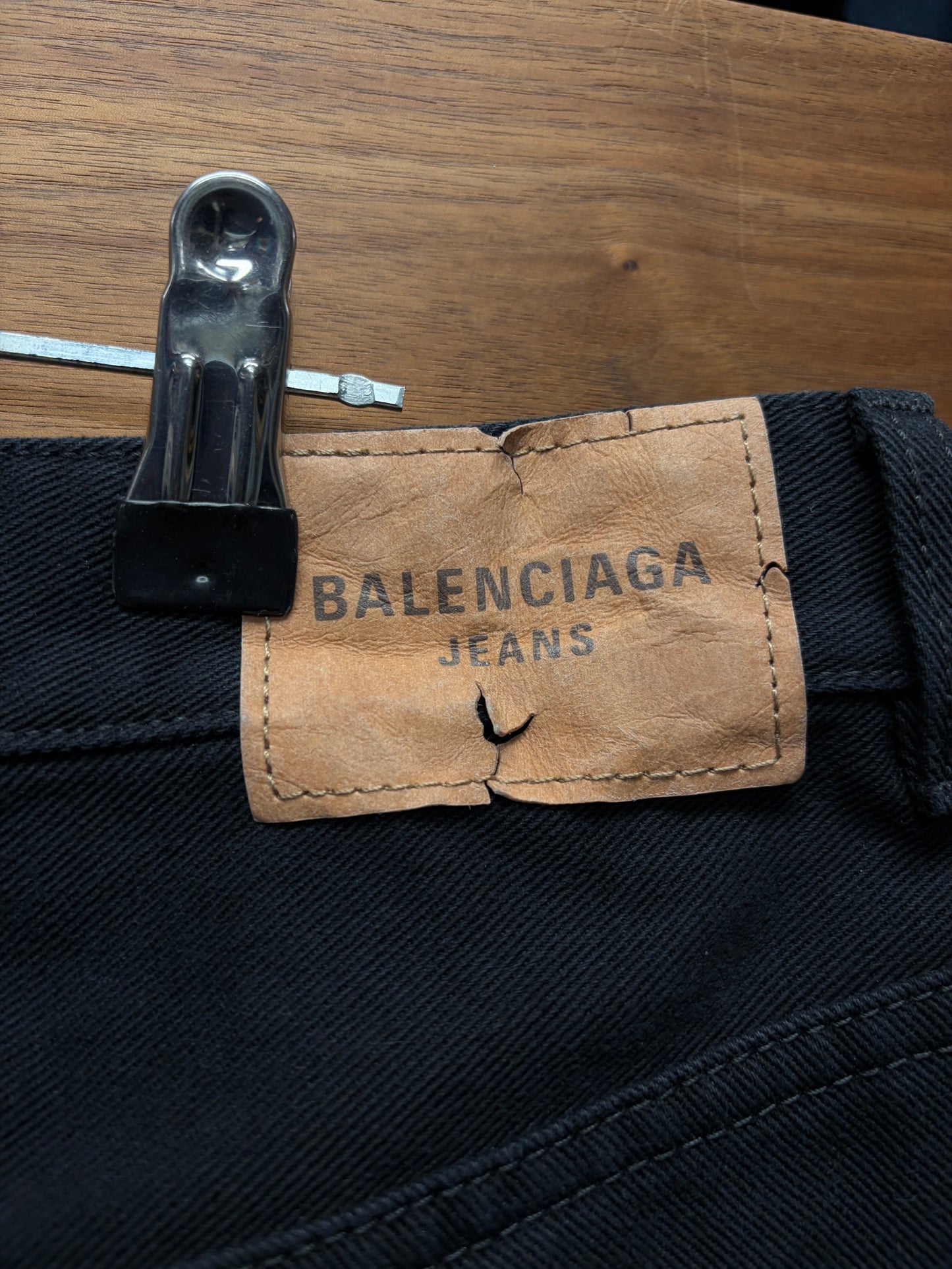 2024 Balenciaga ‘Flat Black’ Flared Cut Denim