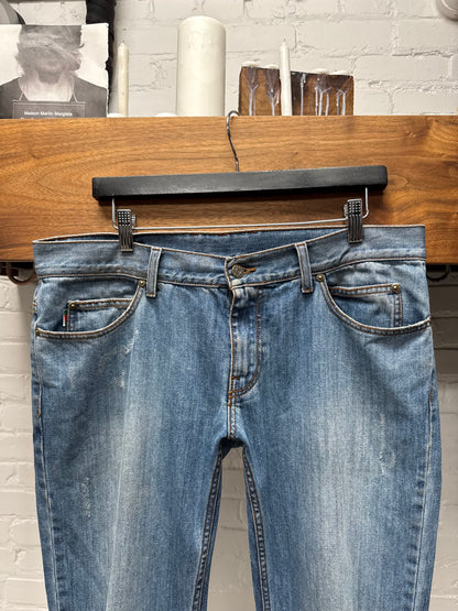 2000s Gucci ‘Washed Blue’ Low Rise Flared Leg Denim