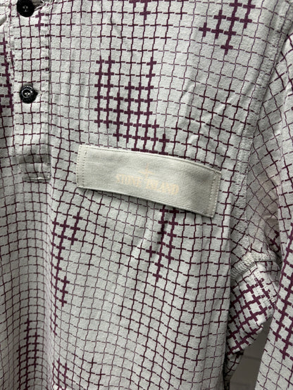 Stone Island ‘Grid Camo’ Red/White Long Sleeve Shirt