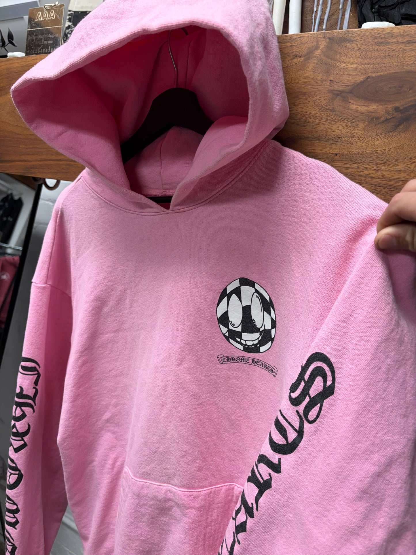 Chrome Hearts ‘Vanity Affair’ Pink/Checkered Cross Hoodie