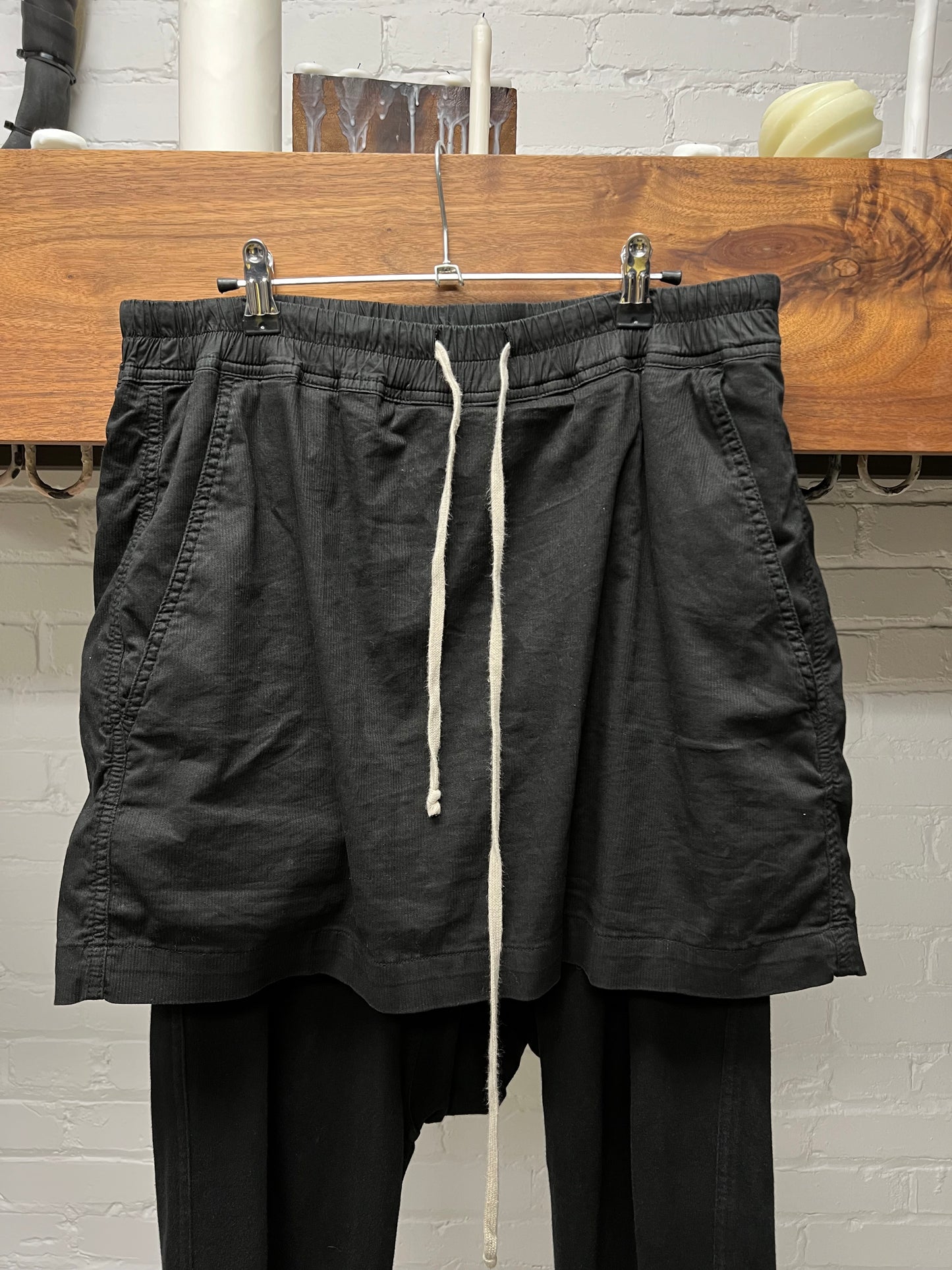 SS2016 Rick Owens Skirted Black ‘Berlin’ Drawstring Sweatpants