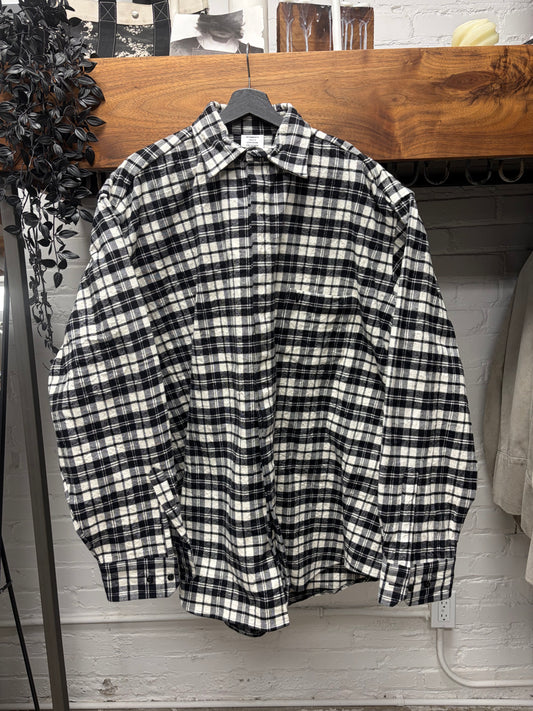 Vetements Black/White ‘Metalized’ Pyjama Plaid Oversized Shirt