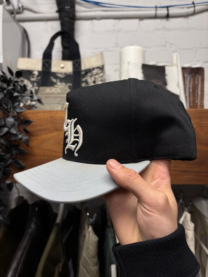 Chrome Hearts ‘CH’ Black/Grey Embroidered Logo Strap-Back Baseball Hat
