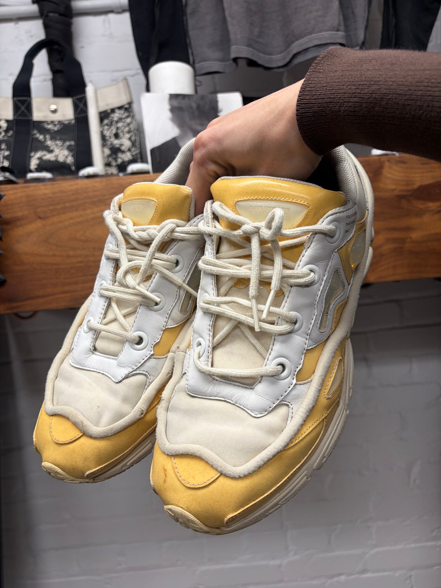 Raf Simons x Adidas Oswegos V1 ‘Bunny’ White/Cream Low Top Sneakers