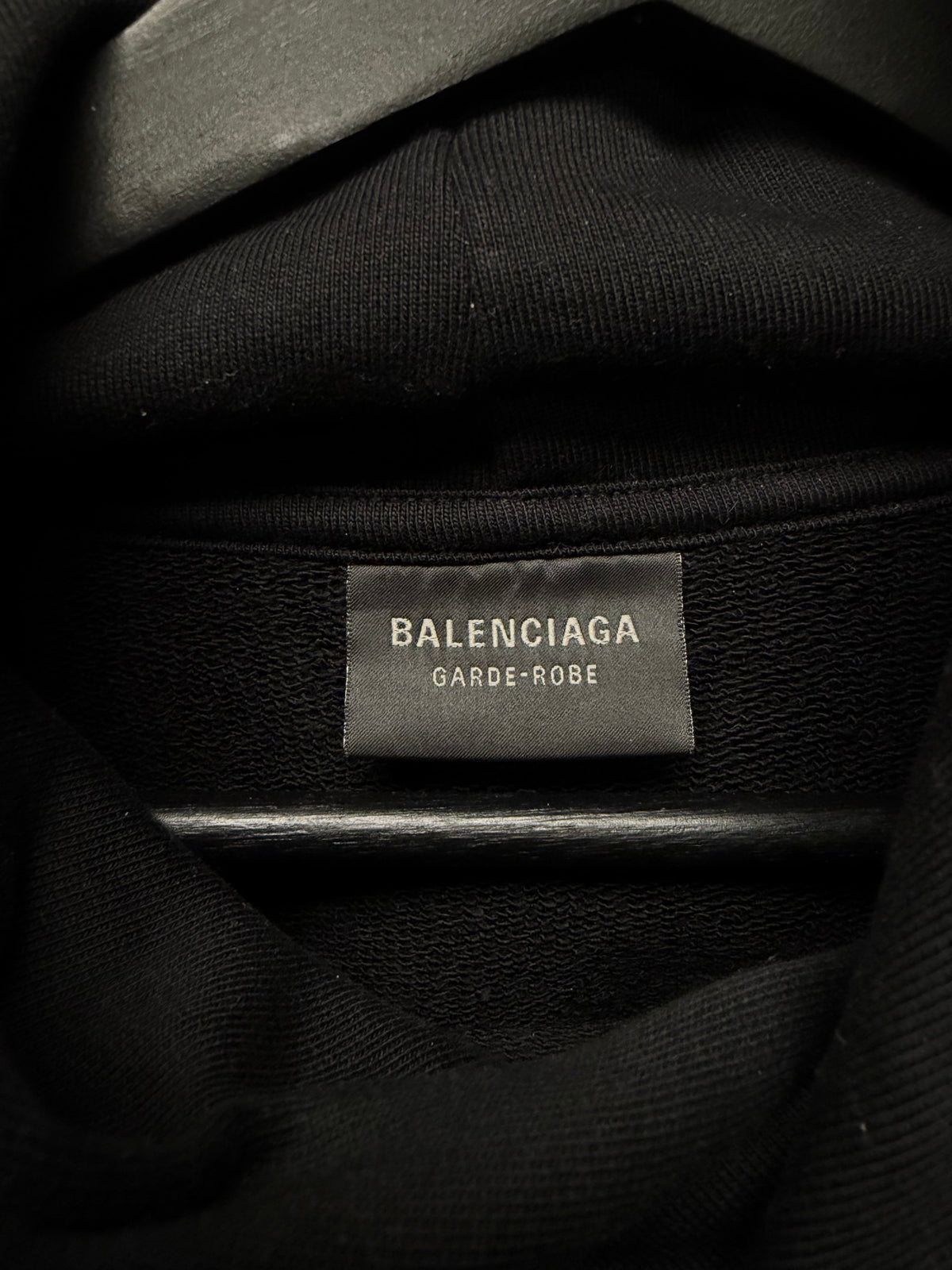 Balenciaga ‘BB Garderobe’ Black Embroidered Logo Hoodie