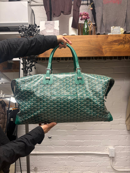 Goyard ‘Boeing 55’ Green Canvas Monogram Weekender Duffle Bag