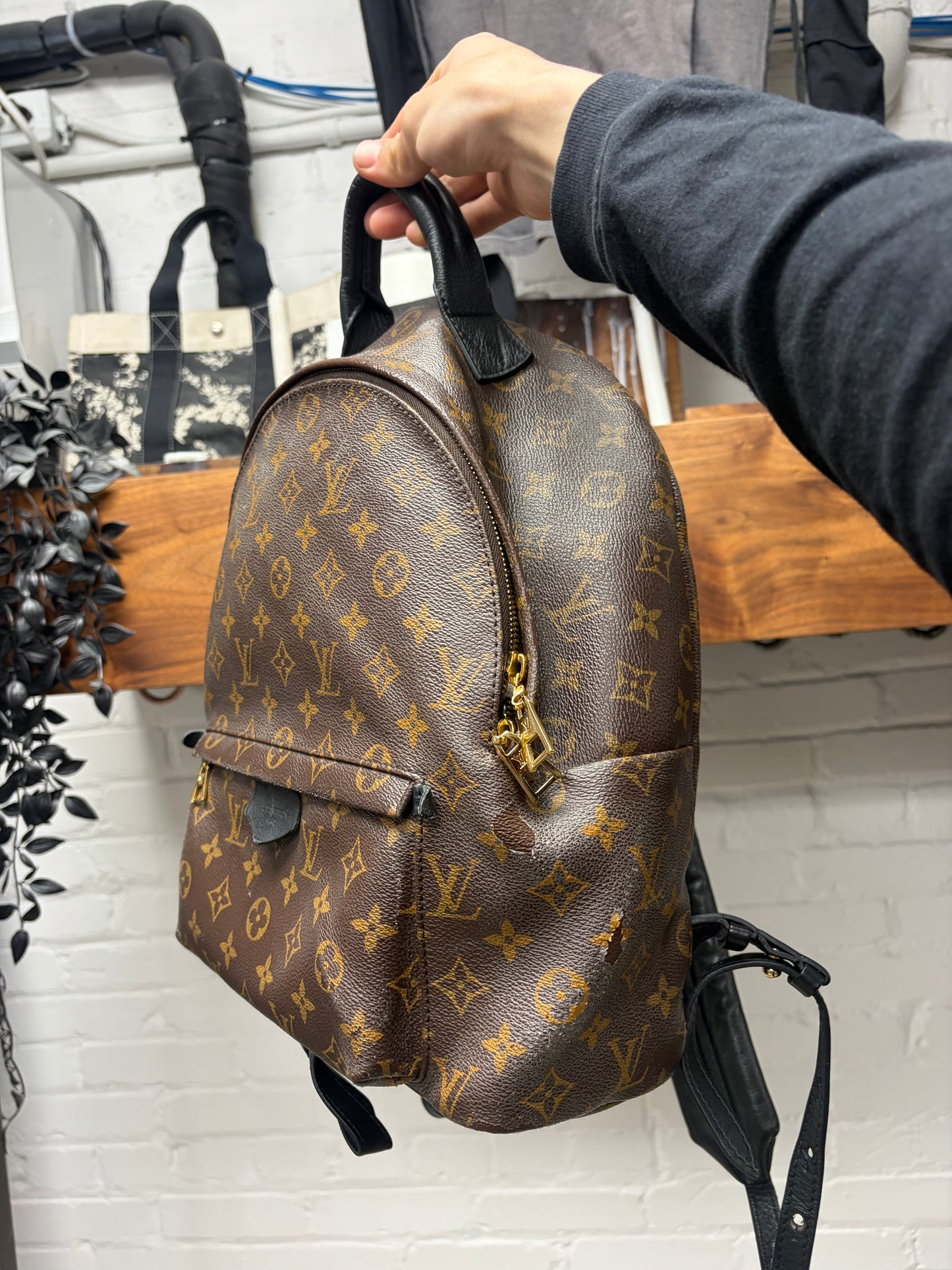Louis Vuitton ‘Palm Springs’ MM Leather Monogram Backpack