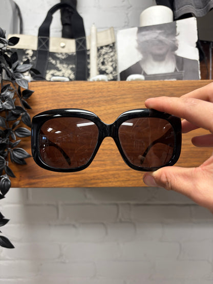 Blumarine Black/Gold Wide Frame Sunglasses