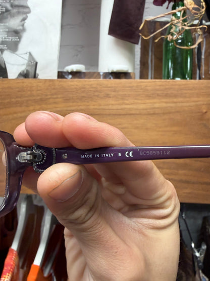 Chanel Purple Rhinestone ‘CC Interlock Logo’ Prescription Glasses