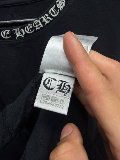 Chrome Hearts ‘Scroll Neck’ Black ‘Fuck You’ Short Sleeve Shirt