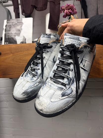 Maison Margiela ‘Painted White’ G.A.T. Leather Low Top Sneakers