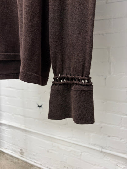 SS2007 Number (N)ine Rope Woven ‘Sun Faded’ Brown Long Sleeve Shirt