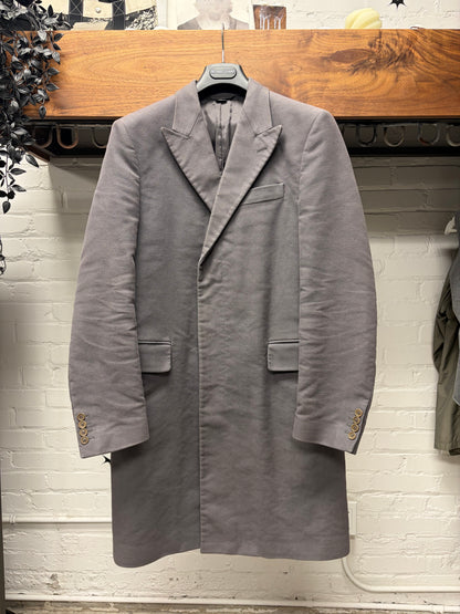 Helmut Lang ‘Plum Purple’ Moleskin  Single Breasted Coat