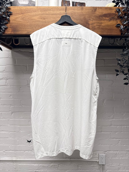 Y-3 by Yohji Yamamoto Panelled White Cotton Tank Top