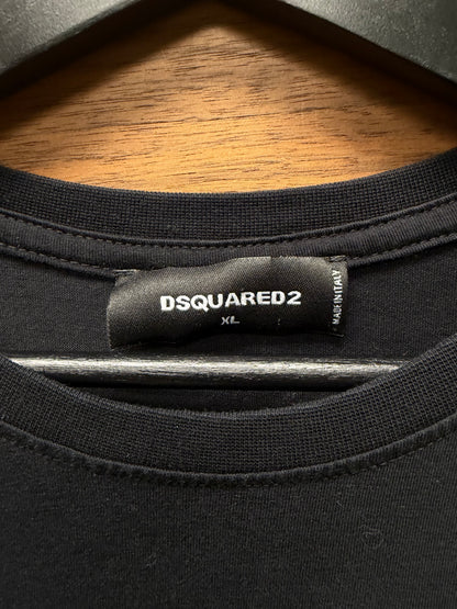 Dsquared2 ‘Badge Patch’ Embroidered Logo Black T-Shirt