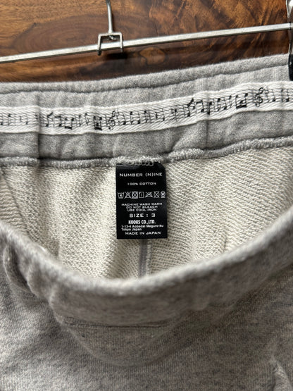 Number (N)ine Grey Cotton Cargo Sweatpants