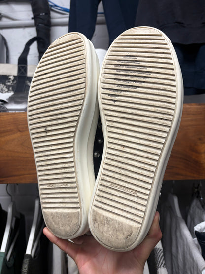 Rick Owens ‘Ramones’ Studded Eyelet Black Canvas High Top Sneakers