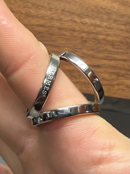 Hermes Palladium Plated Mini Trio ‘Twilly’ Ring