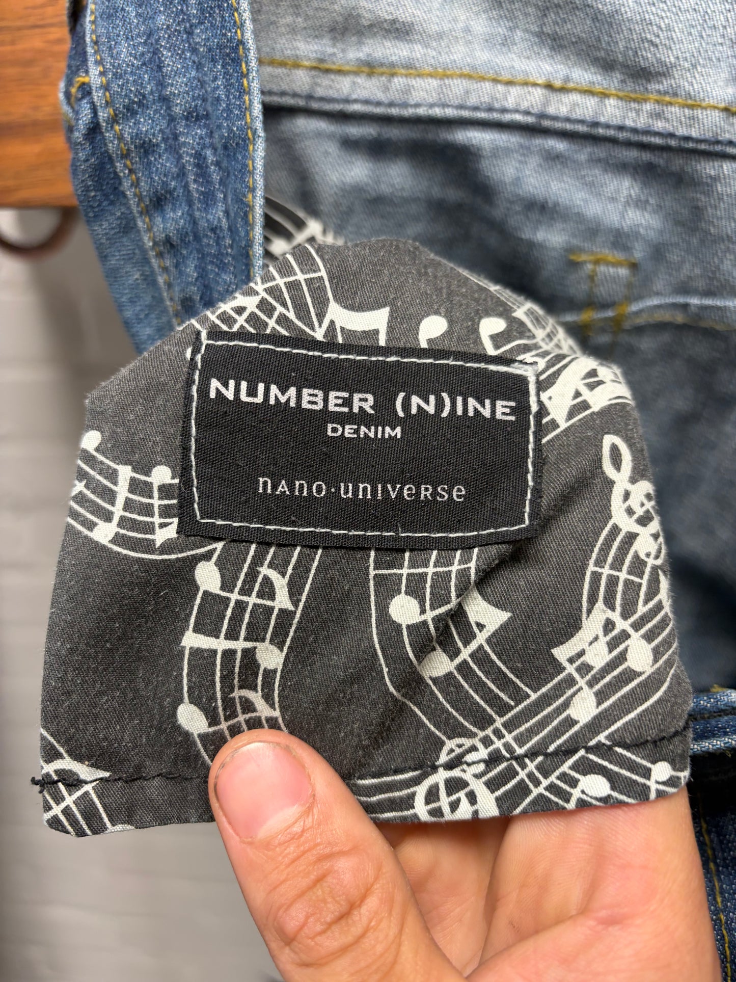 Number Nine Darted Blue ‘Music Note’ Skinny Jeans