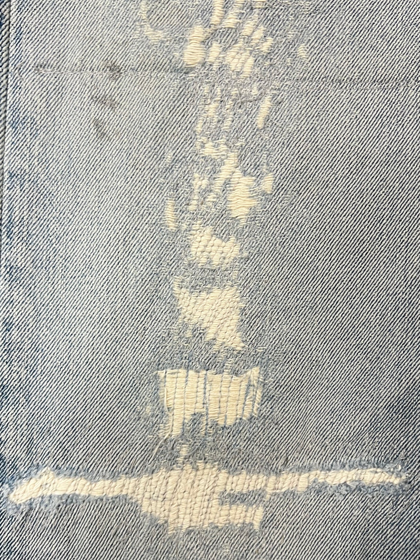 Vintage 1998 Helmut Lang ‘Painter’ Silver/Blue Denim With Hand Repairs