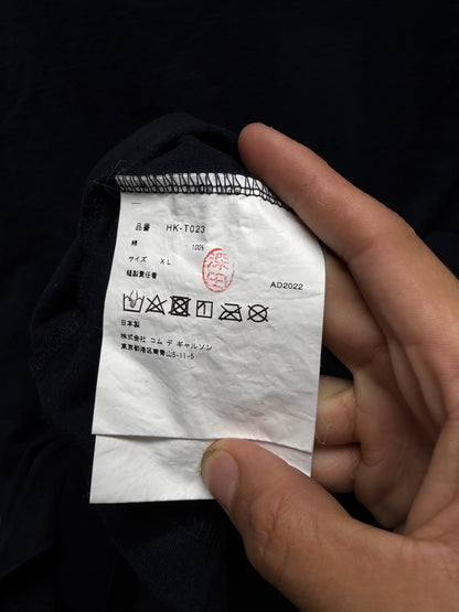2022 Comme Des Garçons ‘Footprint Logo’ Black Short Sleeve T-Shirt