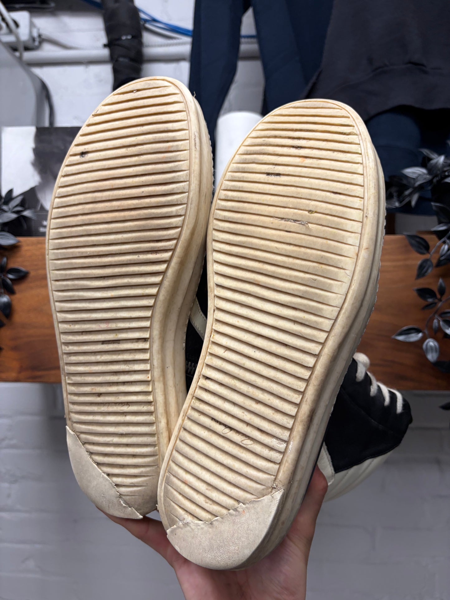 Rick Owens ‘Geobasket’ Black/Milk High Top Sneakers
