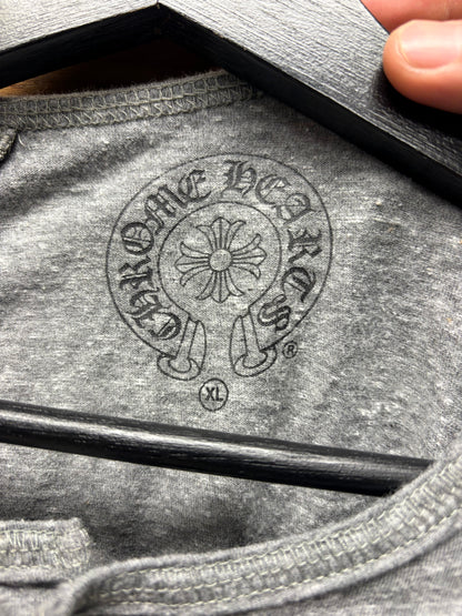Chrome Hearts Plus Cross ‘Flooded Sleeve’ Grey Henley Cotton Shirt