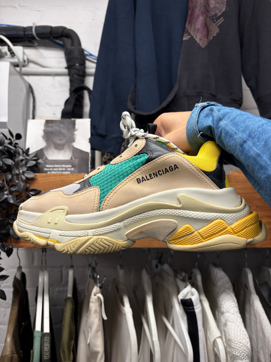 Balenciaga ‘Triple S’ OG Colorway Green/Yellow Oversized Low Top Sneakers