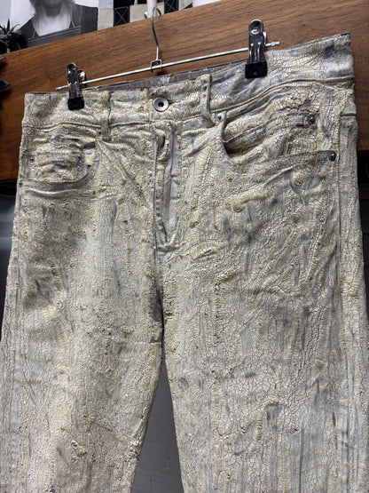 SS2025 Rick Owens ‘Hollywood’ Milk Crackled ‘Headon’ Denim