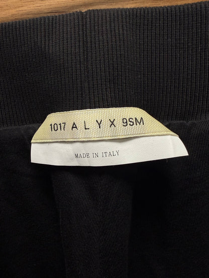 1017 Alyx 9SM ‘Needle Punched’ Black Treated Wide Leg Distressed Cotton Sweatpants
