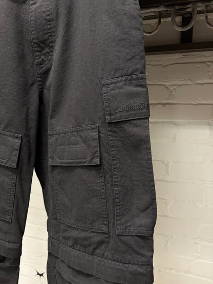 2022 Balenciaga Black Ripstop Convertible Black Cargo Pants