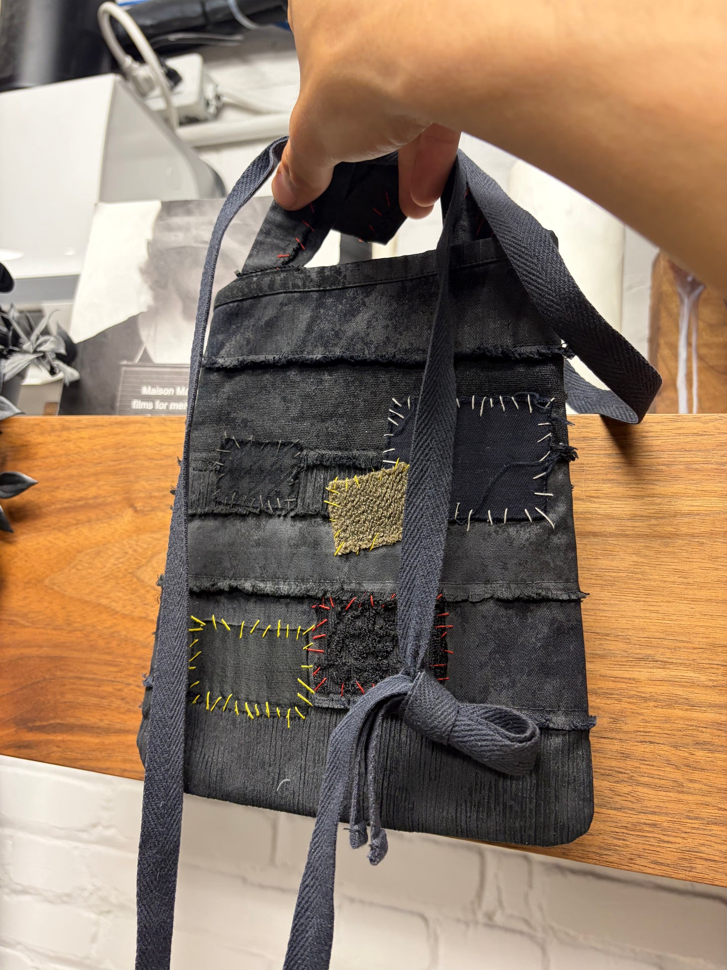 SS2003 Undercover ‘Scab’ Black Patchwork Sling Crossbody Bag
