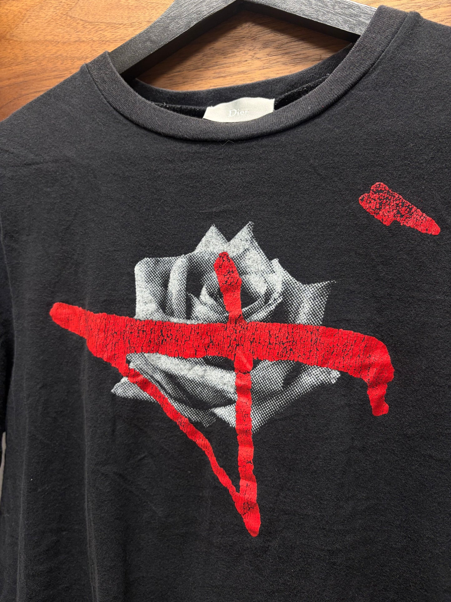 AW2016 Dior ‘4Roses’ Black/Red Graphic T-Shirt