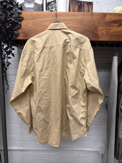 Vintage Balmain Tan Cotton Button Up Shirt