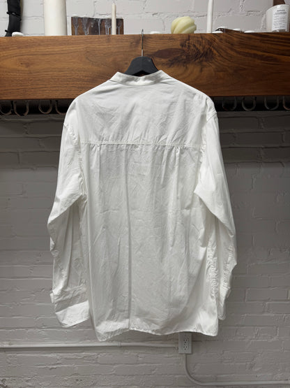 Yohji Yamamoto Pour Homme ‘Mandarin Collar’ White Button Down Shirt